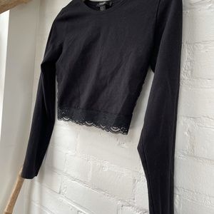 Black long sleeve crop top from forever 21